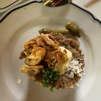 Fete - Steak tartare - gamey and tough. This was my least favorite - New American Near Me - Honolulu, Hawaii