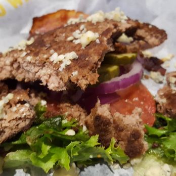 Buffalo Wild Wings - BWW's idea of a burger. Cold, DRY and crumbled apart to the touch. It was awful! - Chicken Wings Near Me - Vincennes, Indiana