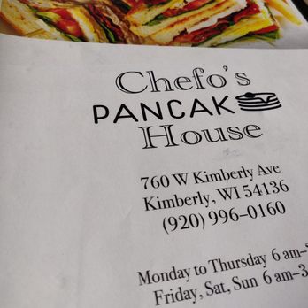 Chefo's Pancake House - Breakfast & Brunch Near Me - Kimberly, Wisconsin Chefo's Pancake House - Breakfast & Brunch Near Me - Kimberly, Wisconsin