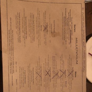 Millennium - Allison and Sheridan redacted the menu based on my friend's allergies! - Vegan Near Me - Oakland, California Millennium - Allison and Sheridan redacted the menu based on my friend's allergies! - Vegan Near Me - Oakland, California