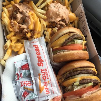 In-N-Out Burger - His and hers....the couple that eats together, stays together...because we're too fat now and it's hard to get up and run away! - Fast Food Near Me - Fresno, California In-N-Out Burger - His and hers....the couple that eats together, stays together...because we're too fat now and it's hard to get up and run away! - Fast Food Near Me - Fresno, California