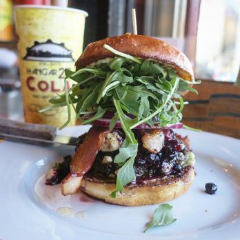 Scolari's Good Eats - Blue berry bleu cheese bacon burger. - Burgers Near Me - Alameda, California Scolari's Good Eats - Blue berry bleu cheese bacon burger. - Burgers Near Me - Alameda, California
