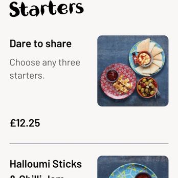 Nando's - Menu that pops up when you scan the QR code - American Near Me - Glasgow, GLG