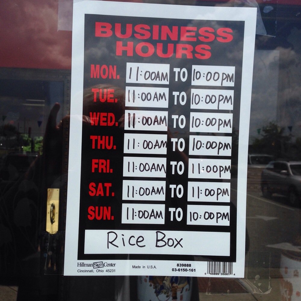 Rice Box - Hours. - Sushi Bars Near Me - Huntsville, Alabama Rice Box - Hours. - Sushi Bars Near Me - Huntsville, Alabama
