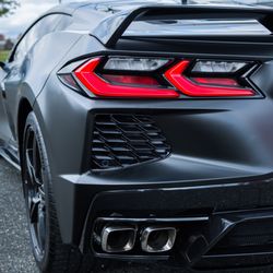 Laid Not Sprayed Vinyl Workz - C8 Corvette  Full Vehicle Wrap 3M Satin Black