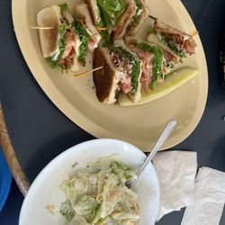 Troy Family Restaurant - BLT Club with side salad