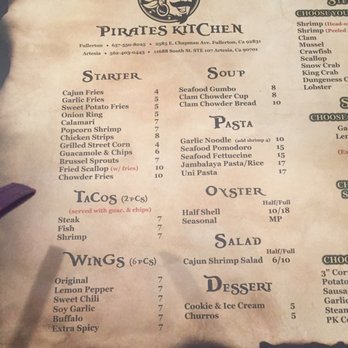 Pirates Kitchen - Menu - Cajun/Creole Near Me - Artesia, California Pirates Kitchen - Menu - Cajun/Creole Near Me - Artesia, California
