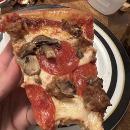 Perfect balance of cheese, sauce and toppings
