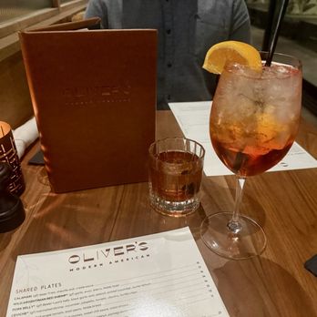 Oliver's Modern American - Aperol Spritz and Manhatten - American Near Me - Scottsdale, Arizona Oliver's Modern American - Aperol Spritz and Manhatten - American Near Me - Scottsdale, Arizona