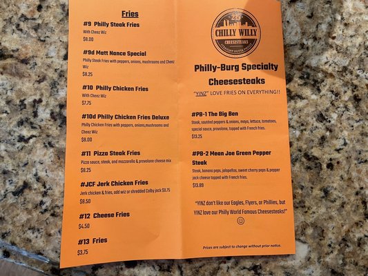 Chilly Willy Cheesesteaks by null