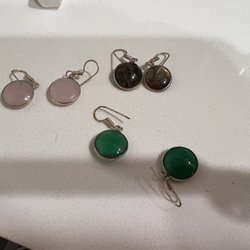 Silver Sky International - 3 pair of handmade healing stone earrings for $35
