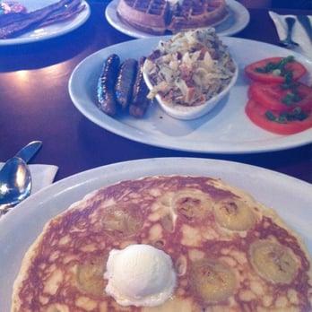 Stacks - Banana pancakes, potatoes, apple sausage, Bacon waffle, and bacon!!! - Breakfast & Brunch Near Me - Burlingame, California Stacks - Banana pancakes, potatoes, apple sausage, Bacon waffle, and bacon!!! - Breakfast & Brunch Near Me - Burlingame, California
