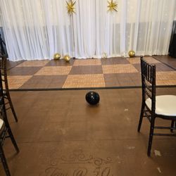 The Texas Hall - Dancing area, and gold balloon decorations I personally set up.