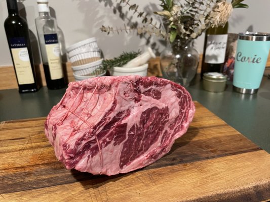 Photo of Better Meat - Seattle, WA, US. a piece of beef on a cutting board