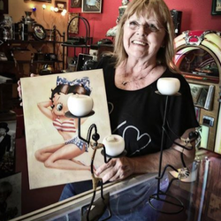 Kachvar Antiques - Susan Grimes came in today and bought a Betty Boop canvas print and candle holders. Thank you Susan and we hope to see you again