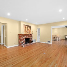 Before the furniture was moved back into the living room Before the furniture was moved back into the living room