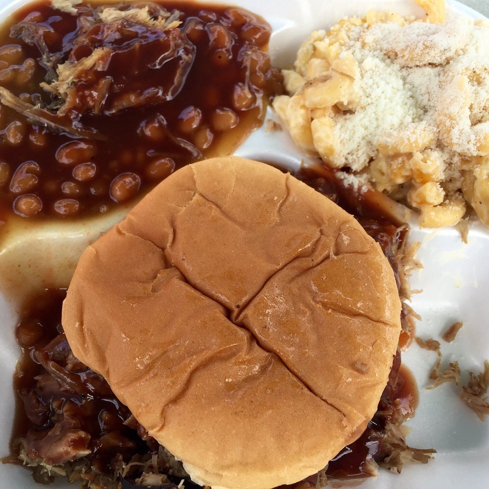 Curbside BBQ & Seafood - Pulled pork sandwich, baked beans, mac n' cheese for $6! - Seafood Near Me - Tallahassee, Florida Curbside BBQ & Seafood - Pulled pork sandwich, baked beans, mac n' cheese for $6! - Seafood Near Me - Tallahassee, Florida
