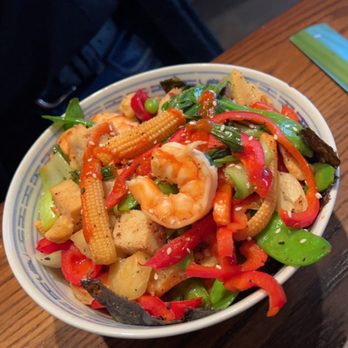 Max's Trumbull Kitchen - Asian Shrimp Rice Bowl - New American Near Me - Hartford, Connecticut Max's Trumbull Kitchen - Asian Shrimp Rice Bowl - New American Near Me - Hartford, Connecticut