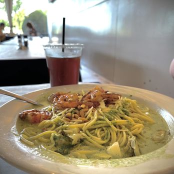 DeVivo's Eatery - Pesto pasta with shrimp. Shrimp were good but pesto was watery and had little flavor. - New American Near Me - Keller, Texas