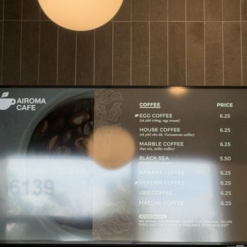 Airoma Cafe - Menu - Coffee & Tea Near Me - Fountain Valley, California