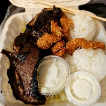 Bob's Bar-B-Que - Lunch take-out from @Bob's Bar-B-Que; 2/16/2025. Both of US ordered, Kalbi w/Fried Shrimp plates. Mahalo Nui David 4 picking up our food!! - Barbeque Near Me - Honolulu, Hawaii