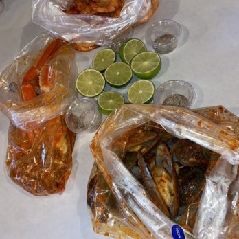 The Boiling Crab - Shrimp, crab and mussels in Shabang sauce - Seafood Near Me - Alhambra, California