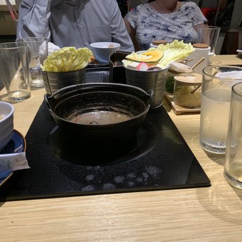 Halves Boiling Pot + Grill - Empty drink glasses and broth in pot has boiled away - Japanese Near Me - Foothill Ranch, California Halves Boiling Pot + Grill - Empty drink glasses and broth in pot has boiled away - Japanese Near Me - Foothill Ranch, California