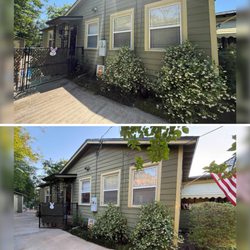 All Pro Soft Wash - Before & After picture after performing a House Wash on this house in the riverside area of Jacksonville.