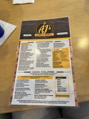 Menu photo 2 AJ's Bar & Grill Glenwood, MN