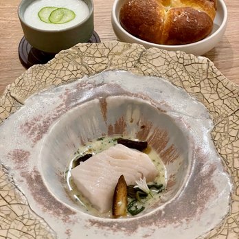 MĀZE - Black Cod, Morel Mushroom, Ramps, Shirodashi Butter, Swardnadwipa - New American Near Me - Honolulu, Hawaii MĀZE - Black Cod, Morel Mushroom, Ramps, Shirodashi Butter, Swardnadwipa - New American Near Me - Honolulu, Hawaii