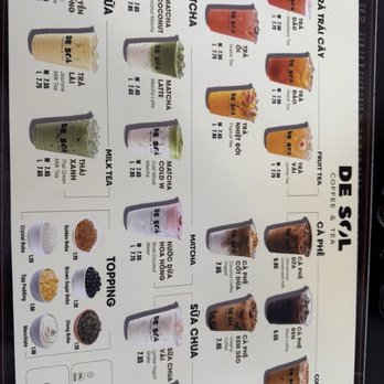 De Sol Coffee & Tea - Drink menu - Coffee & Tea Near Me - Wauwatosa, Wisconsin De Sol Coffee & Tea - Drink menu - Coffee & Tea Near Me - Wauwatosa, Wisconsin