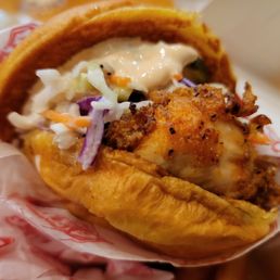 Good chicken, but sandwich was too gooey and fell apart.