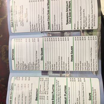 Terranova Deli - The menu - as of Dec 2016 when they opened - Delis Near Me - Jersey City, New Jersey