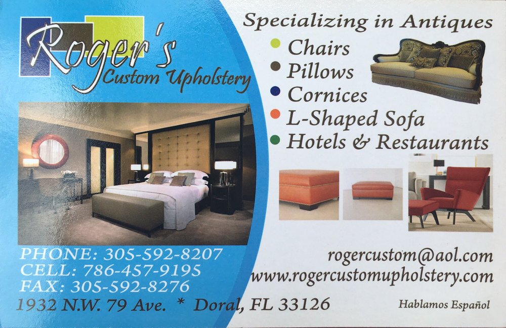 Roger Custom Upholstery - upholstery in Doral, FL