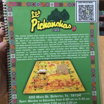 Las Pichanchas Cafe - Menu - Mexican Near Me - Schertz, Texas
