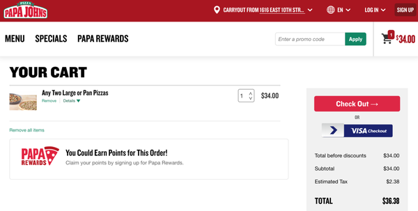 Papa Johns Pizza by null