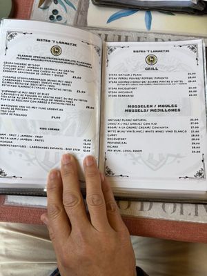 Menu photo 3 't Lammetje Bruges, VWV Menu photo 3 't Lammetje Bruges, VWV