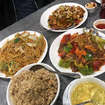Royal Wok - Egg drop soup, fried rice, vegetable chow mein, Kung pao tofu, Kung pao beef - Chinese Near Me - Orange, California