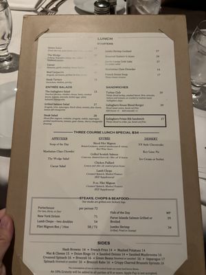 Menu photo 8 Gallaghers Steakhouse New York, NY