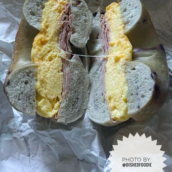 Golden Bagel - Golden Club on a Blueberry Bagel with Ham - Bagels Near Me - San Diego, California Golden Bagel - Golden Club on a Blueberry Bagel with Ham - Bagels Near Me - San Diego, California