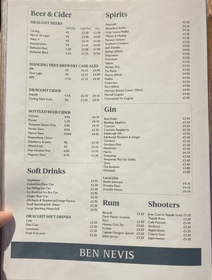 Menu photo 6 Ben Nevis Pub Fort William, HLD
