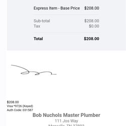 Bob Nuchols Master Plumber