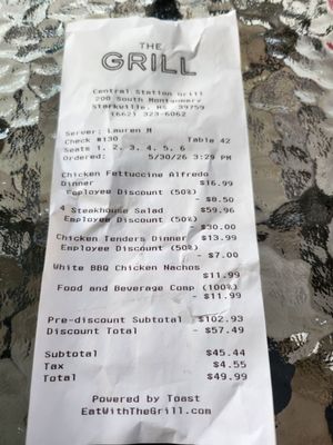 Menu photo 1 Central Station Grill Starkville, MS