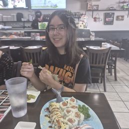 The sushi that came with the bento box my daughter is enjoying it for lunch came on a shark plate amazing plus a full bento box for lunch. The sushi that came with the bento box my daughter is enjoying it for lunch came on a shark plate amazing plus a full bento box for lunch.