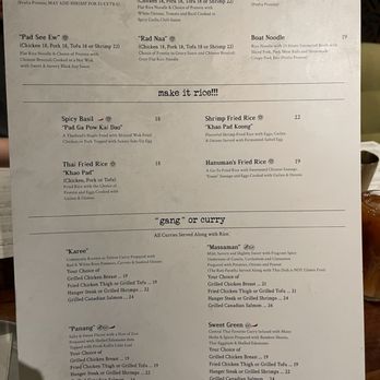 Hanuman Thai Eatery - Menu - Thai Near Me - Costa Mesa, California