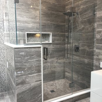 Lighthouse Shower Doors - Frameless Corner Square with chrome hardware and square handle - Kitchen & Bath Near Me - Lynbrook, New York Lighthouse Shower Doors - Frameless Corner Square with chrome hardware and square handle - Kitchen & Bath Near Me - Lynbrook, New York