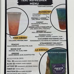Fiesta Nutrition - Refresher/Tea Menu