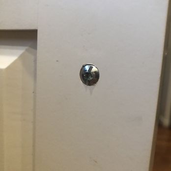 Chris's Custom Cabinets - Hardware screw that is chipping pain off - Cabinetry Near Me - Louisville, Kentucky Chris's Custom Cabinets - Hardware screw that is chipping pain off - Cabinetry Near Me - Louisville, Kentucky
