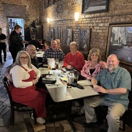 Friends on Valentine's Day after a great meal Friends on Valentine's Day after a great meal