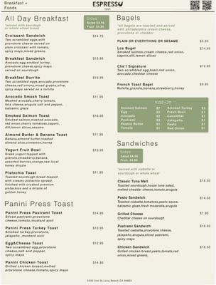 Menu photo 2 Espresso Bar Long Beach, CA